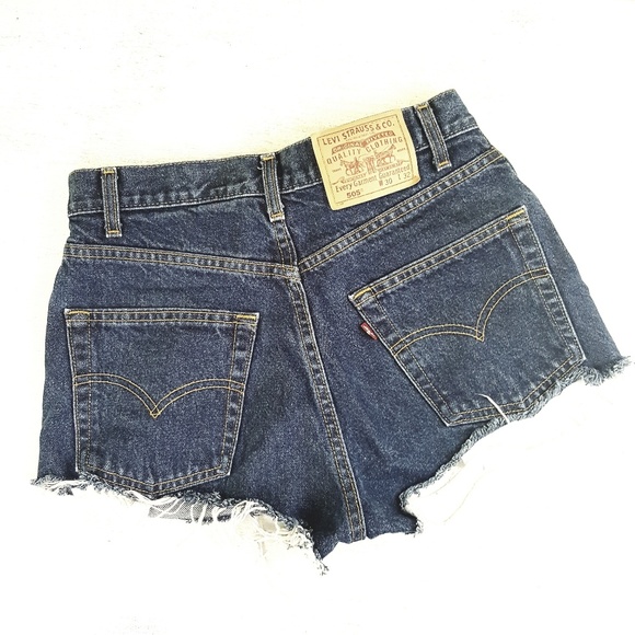 Levi's Pants - Levi's // 505 Cut Off High-Rise Dark Denim Shorts